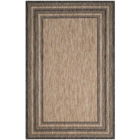 Safavieh Courtyard Power Loomed Rectangle Rug- Natural - Black- 2 Ft. 7 In. X 5 Ft. CY8475-37312-3